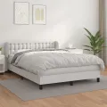 cadre de lit avec matelas Blanc 140x190cm Similicuir