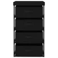 Étagère de rangement avec 4 paniers en tissu Acier Noir
