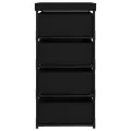 Étagère de rangement avec 4 paniers en tissu Acier Noir