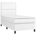 cadre de lit avec matelas et LED Blanc 90x190 cm