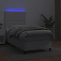 cadre de lit avec matelas et LED Blanc 90x190 cm