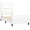 Cadre de lit avec tête de lit Blanc 90x200 cm Similicuir