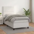 cadre de lit avec matelas Blanc 90x190 cm Similicuir