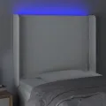 Tête de lit à LED Blanc 93x16x118/128 cm Similicuir