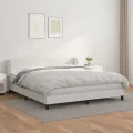 cadre de lit avec matelas Blanc 180x200cm Similicuir