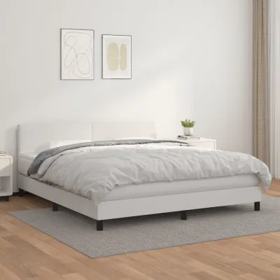 cadre de lit avec matelas Blanc 180x200cm Similicuir