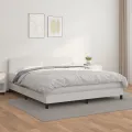 cadre de lit avec matelas Blanc 180x200cm Similicuir