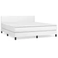 cadre de lit avec matelas Blanc 180x200cm Similicuir