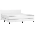 cadre de lit avec matelas Blanc 180x200cm Similicuir