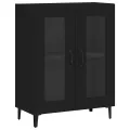 Buffet noir 69,5x34x90 cm bois d'ingénierie