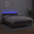 cadre de lit avec matelas et LED Gris 140x200 cm