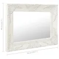 Miroir mural style baroque 50x40 cm Blanc