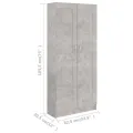 Bibliothèque Gris béton 82,5x30,5x185,5 cm Aggloméré