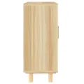 Buffet Marron 60x30x70 cm Bois de pin massif et rotin naturel