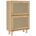 Armoire à chaussures Marron 52x25x80 cm Bois d'ingénierie/rotin