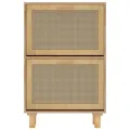 Armoire à chaussures Marron 52x25x80 cm Bois d'ingénierie/rotin