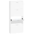 Armoire à chaussures Blanc 59x17x150 cm Bois d'ingénierie