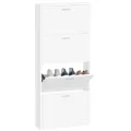 Armoire à chaussures Blanc 59x17x150 cm Bois d'ingénierie