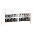 Banc à chaussures blanc brillant 102x35x55 cm bois d'ingénierie
