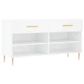 Banc à chaussures blanc 102x35x55 cm bois d'ingénierie