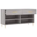 Banc à chaussures sonoma gris 102x35x55 cm bois d'ingénierie