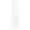 Buffet haut Blanc brillant 34,5x34x180 cm Bois d'ingénierie