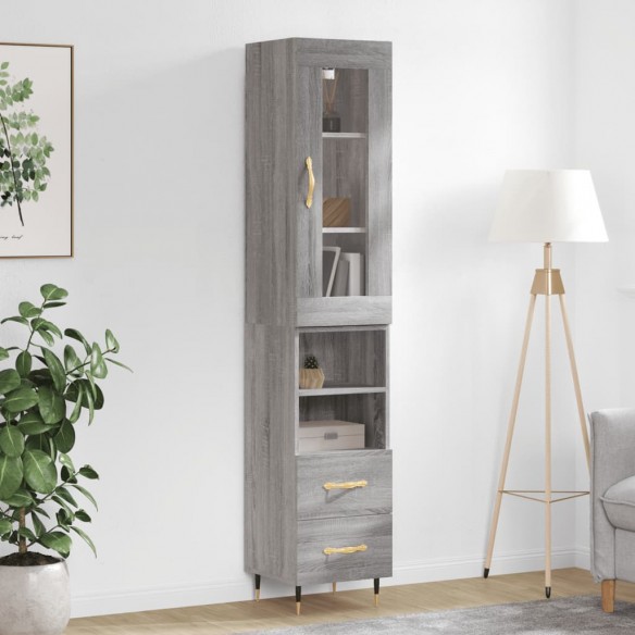 Buffet haut Sonoma gris 34,5x34x180 cm Bois d'ingénierie