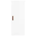 Buffet haut Blanc brillant 34,5x34x180 cm Bois d'ingénierie