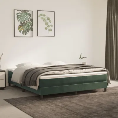 cadre de lit Vert foncé 180x200 cm Velours