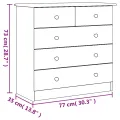 Commode ALTA blanc 77x35x73 cm bois massif de pin
