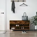 Banc à chaussures chêne fumé 102x35x55 cm bois d'ingénierie