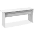 Table de salle à manger et bancs 3 pcs Bois d'ingénierie Blanc