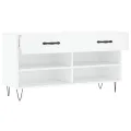 Banc à chaussures blanc 102x35x55 cm bois d'ingénierie