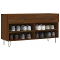 Banc à chaussures chêne marron 102x35x55 cm bois d'ingénierie