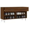 Banc à chaussures chêne marron 102x35x55 cm bois d'ingénierie