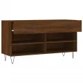 Banc à chaussures chêne marron 102x35x55 cm bois d'ingénierie