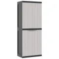Armoire de rangement d'extérieur gris et noir 65x37x165 cm PP