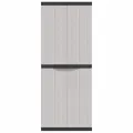 Armoire de rangement d'extérieur gris et noir 65x37x165 cm PP