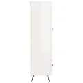 Buffet haut blanc brillant 69,5x31x115 cm bois d'ingénierie