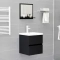 Miroir de salle de bain Noir 40x10,5x37 cm Aggloméré