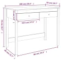 Bureau avec tiroirs Blanc 100x50x78 cm Bois massif de pin