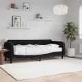 Lit de jour avec matelas noir 80x200 cm velours
