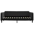Lit de jour avec matelas noir 90x200 cm velours