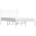 Cadre de lit métal avec tête de lit blanc 120x190 cm