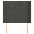 Tête de lit avec oreilles Gris foncé 83x16x118/128 cm Velours