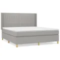 cadre de lit avec matelas Gris clair 180x200cm Tissu