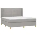 cadre de lit avec matelas Gris clair 180x200cm Tissu
