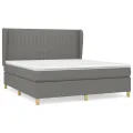 cadre de lit avec matelas Gris foncé 180x200cm Tissu