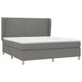 cadre de lit avec matelas Gris foncé 180x200cm Tissu
