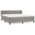 cadre de lit et matelas Gris clair 180x200cm Velours